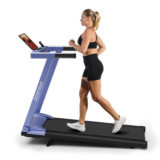 Deerrun All-New 2026 A1 Pro Move+ 6% Incline Foldable Treadmill——Upgraded Chip & NFC Support | 350Lbs, 10Mph Blue